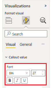 Näyttökuva yhdistelmäosasta, jossa on fonttiperhe, fonttikoko, lihavoitu, kursivoitu ja alleviivausasetukset.