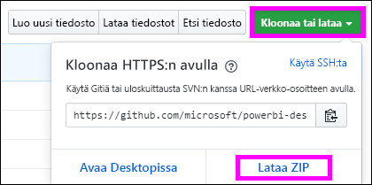 Kuvakaappaus, jossa näytetään PBIX-näytetiedosto.