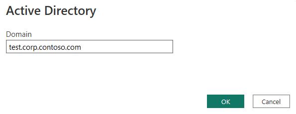 Kuvakaappaus Active Directory ikkunasta, jossa on verkkotunnus syötetty.