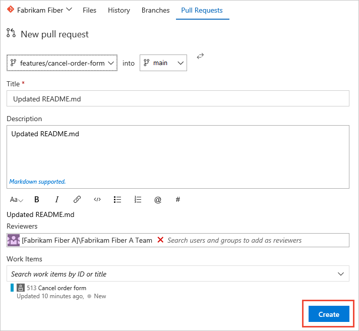 Code view, Pull Request page.