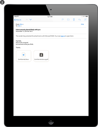 Email arrives on iPad
