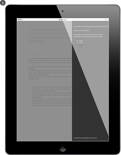 Protected document on iPad