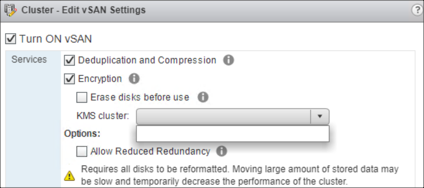 Enable vSAN encryption and configure KMS cluster in vCenter