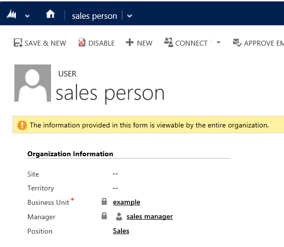 Myyjän käyttäjätietueet Dynamics CRM:ssä