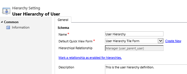 Hierarkkisen suhteen tunnistaminen Dynamics CRM:ssä