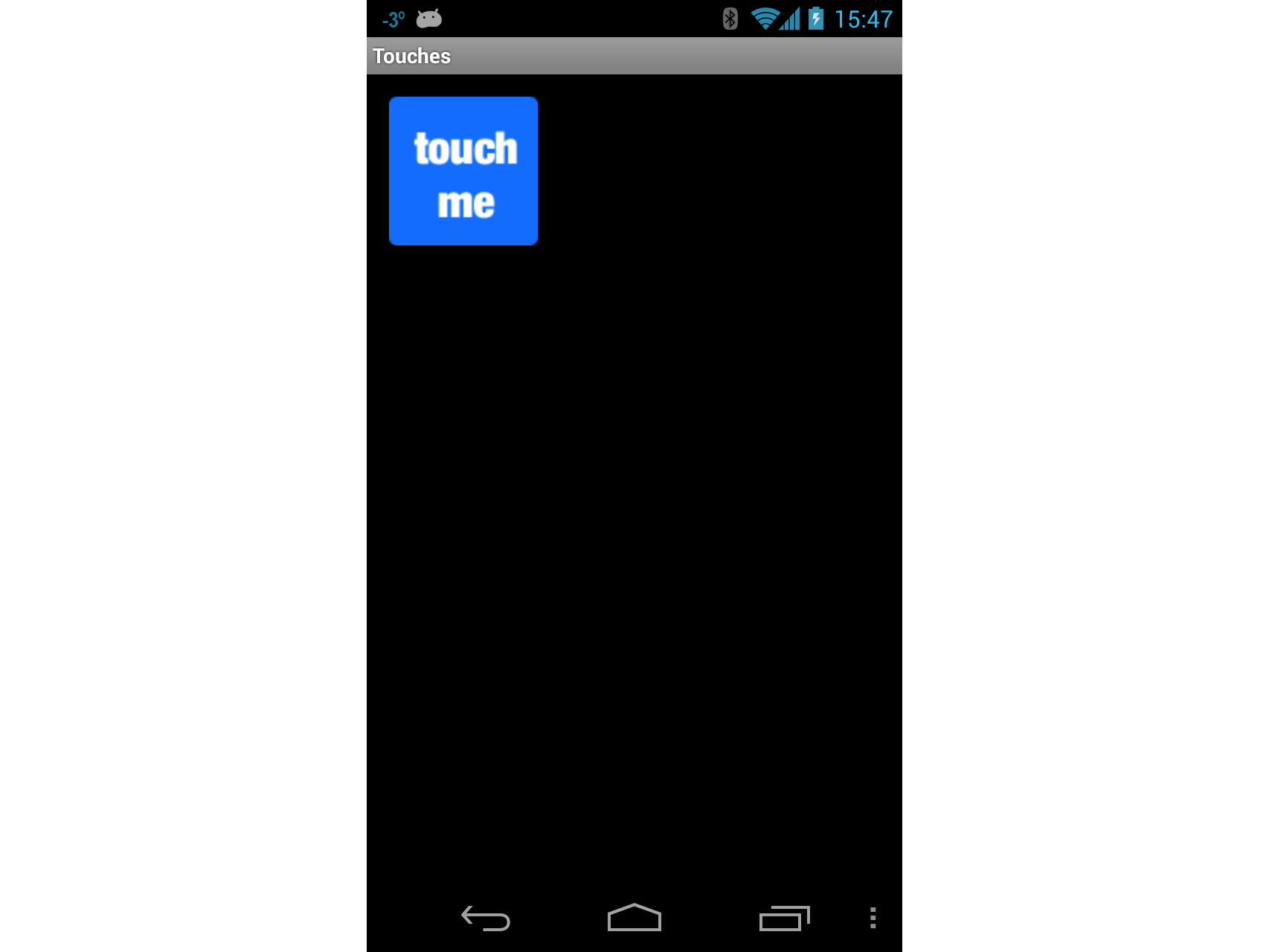 Example screenshot with Touch Me button