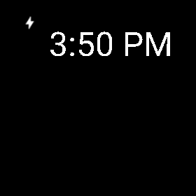 Custom digital watch running on Wear device Screenshot shows a custom digital watch running on Wear device.