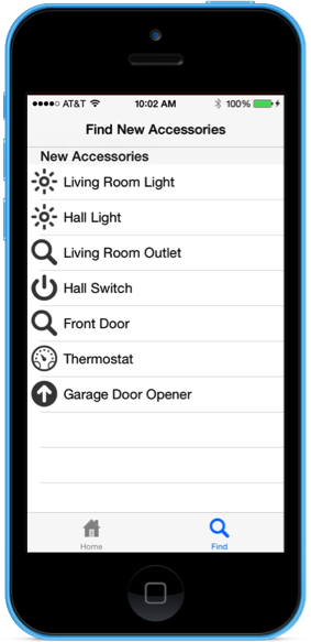 An example HomeKit enabled App