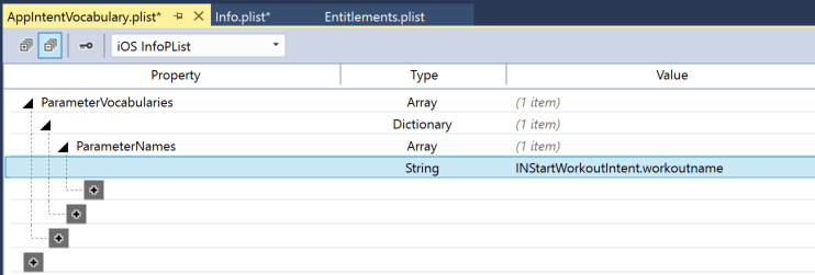 The INStartWorkoutIntent.workoutName key