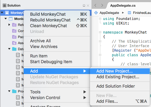 Add a new project