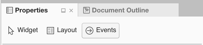 The Events tab