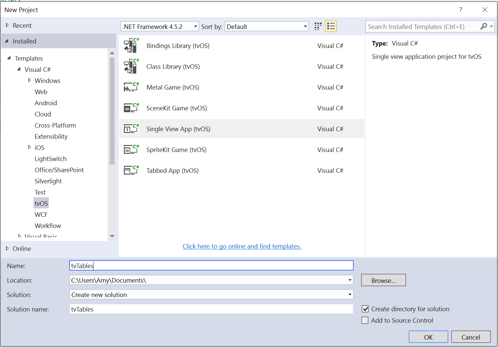 Select Single View App