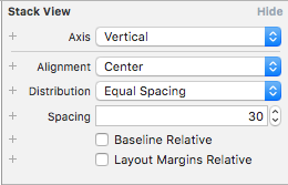 Set the Stack View options