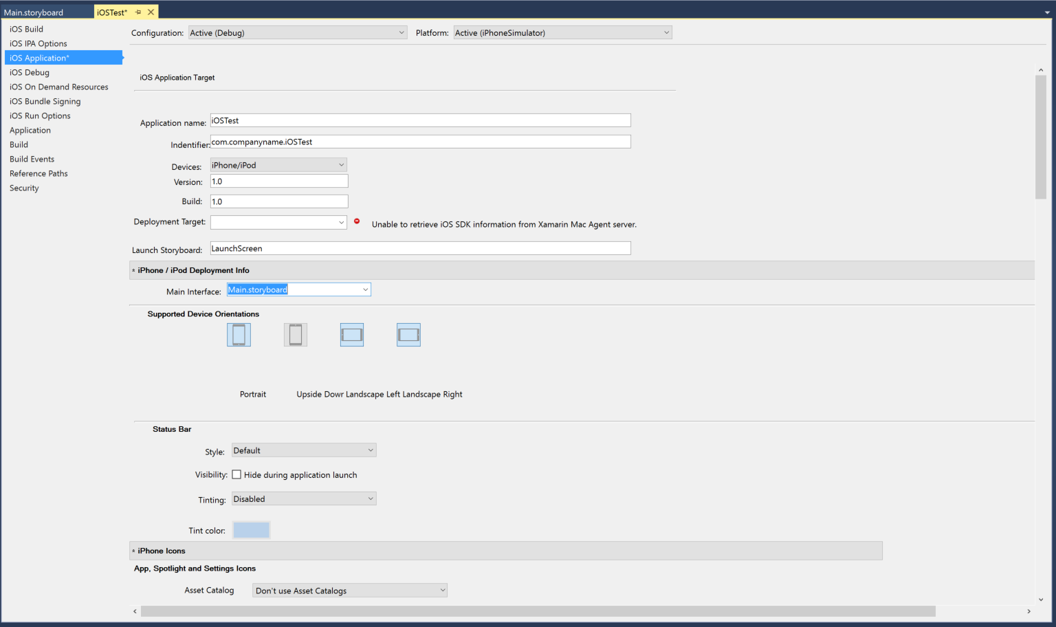 The Info.plist editor