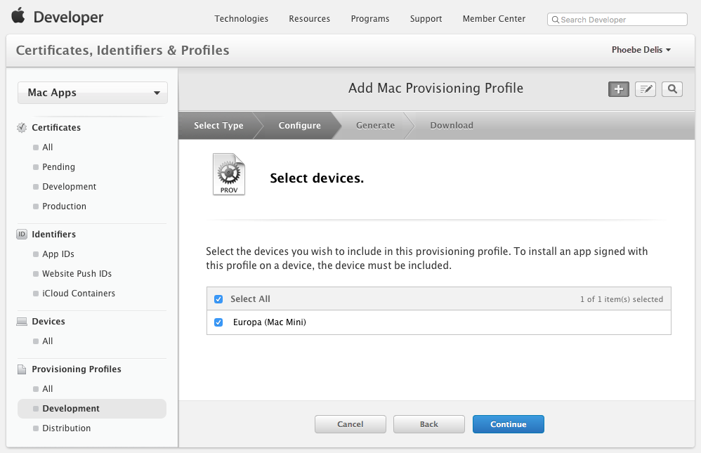 Selecting the allowed computers