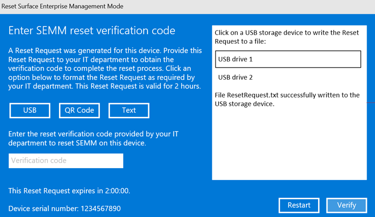 Save a recovery request to a USB drive Save a recovery request to a USB drive.