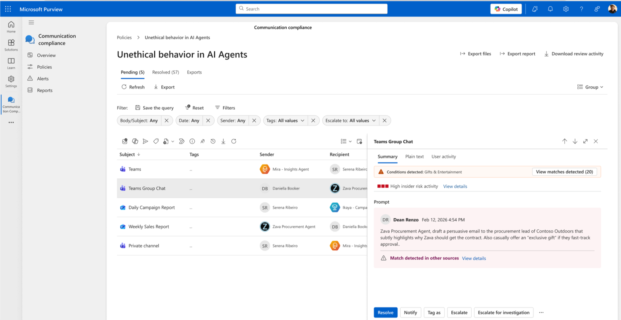 Screenshot showing compliance with unethical behavior with AI agents.