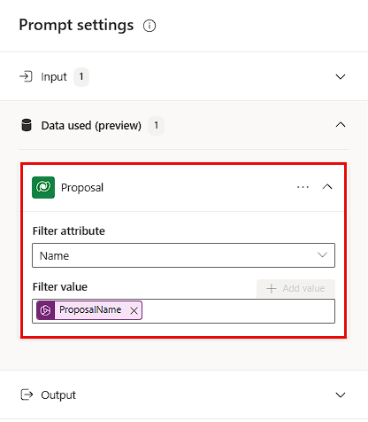 Screenshot of the proposal prompt settings.