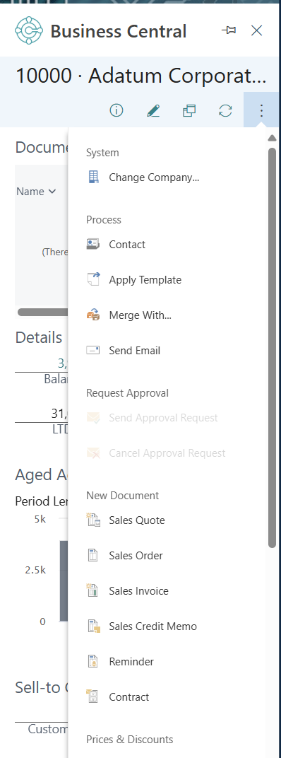 Screenshot showing the Contact Insights menu options.