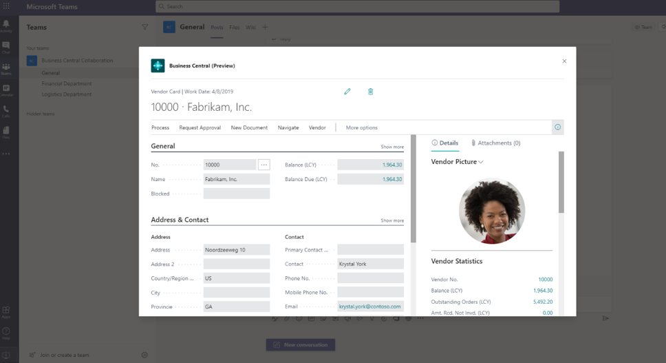 Screenshot of Microsoft Teams showing the detail view for the shared link.