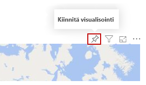 Kiinnitä visualisointi -painike kunkin visualisoinnin yläreunassa.