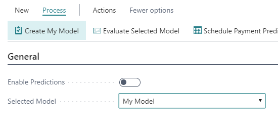Screenshot of the Create my model General view.