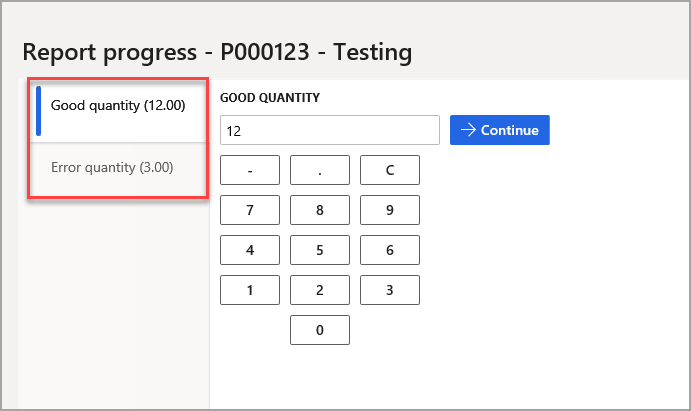 Screenshot of the finance and operations report progress page.