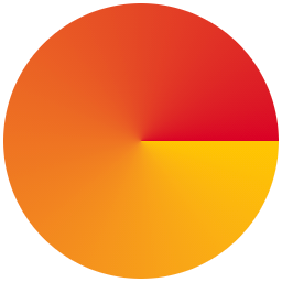 A sweep gradient, from red to yellow, with a sharp transition at the start/end angle 0°.