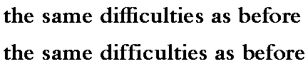 Two versions of a line of text: use of the f-f-i ligature makes the line shorter