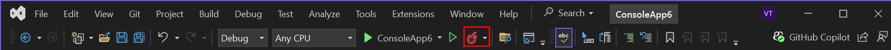 Screenshot of the Hot Reload button in the debug toolbar.