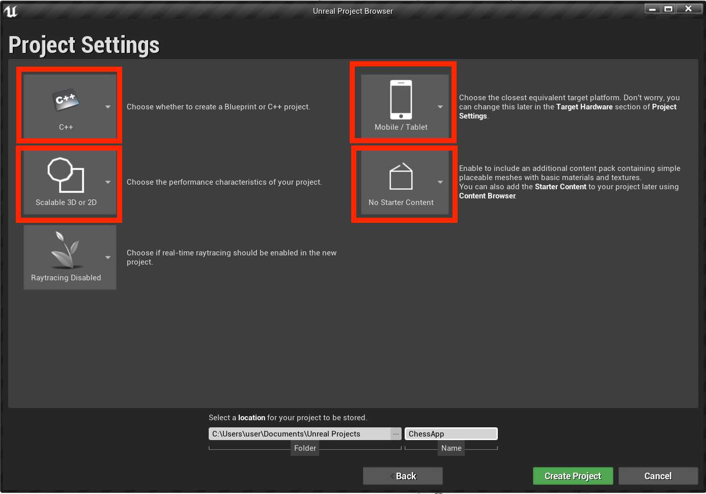 Initial project settings