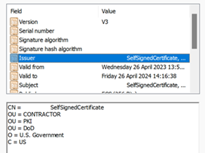 Screenshot that shows manual mapping for the Issuer value.