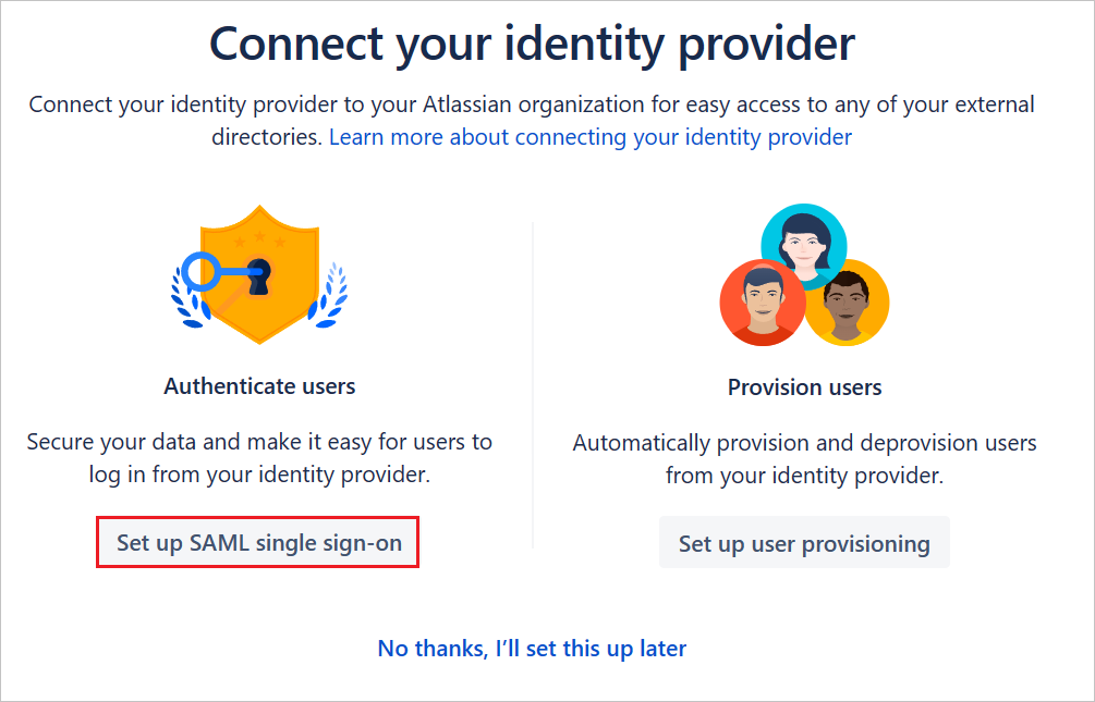 Security Screenshot shows the Security of identity provider.