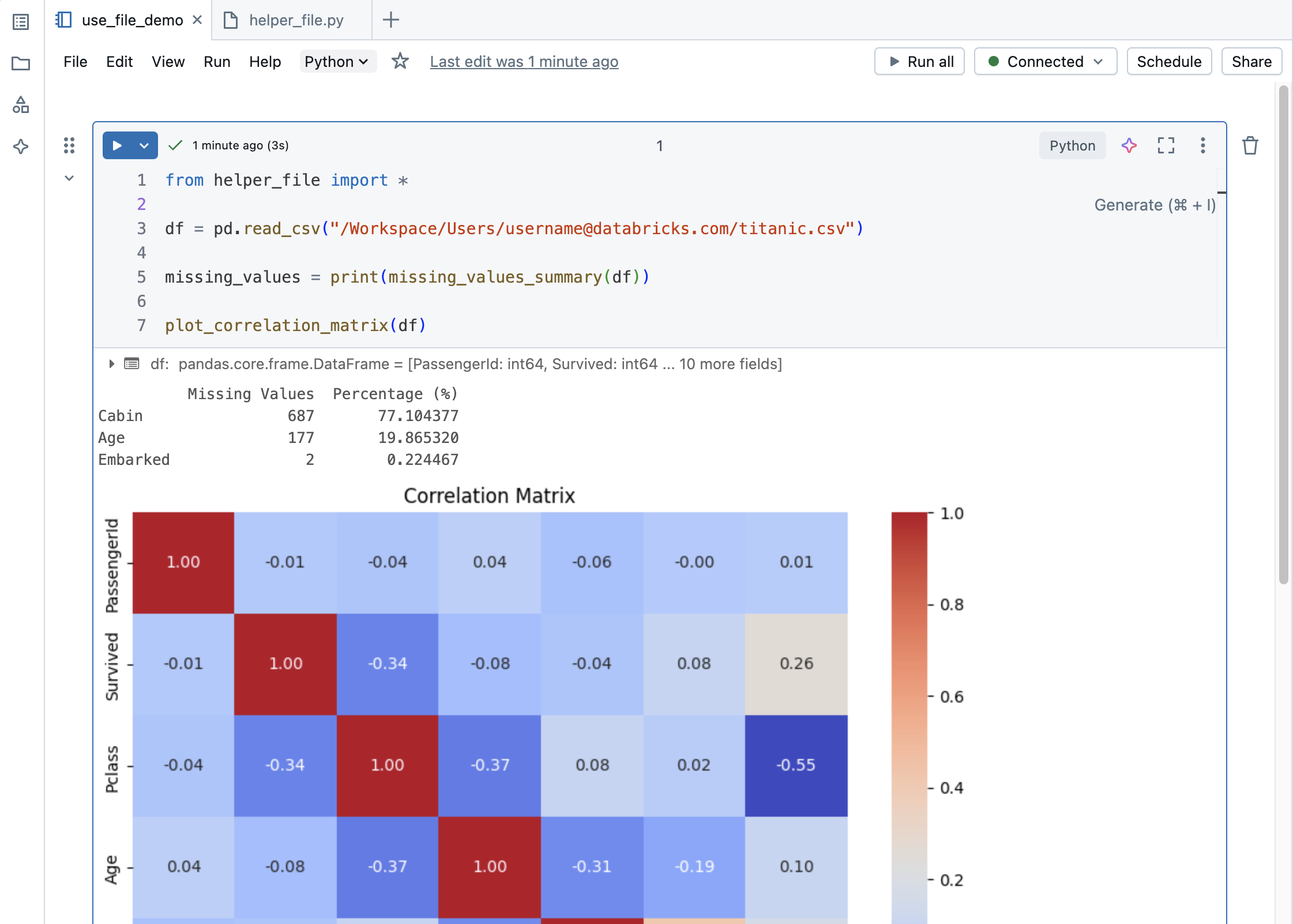 Import file into notebook.