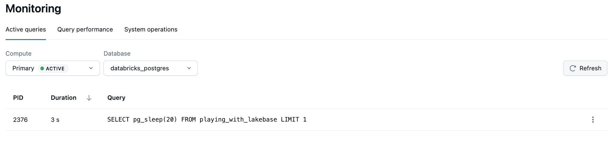 Query performance view