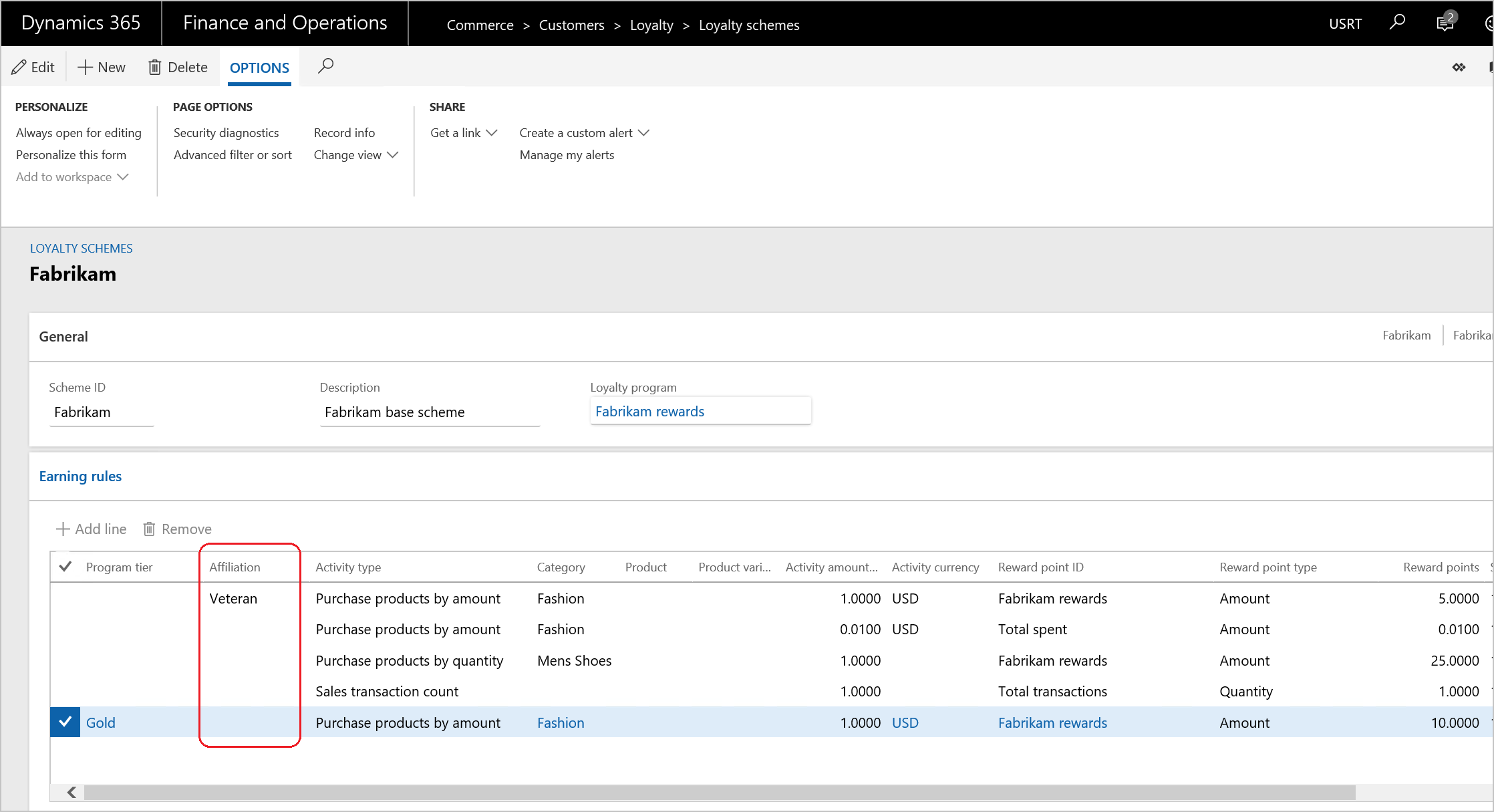 Screenshot of affiliation based earnings.
