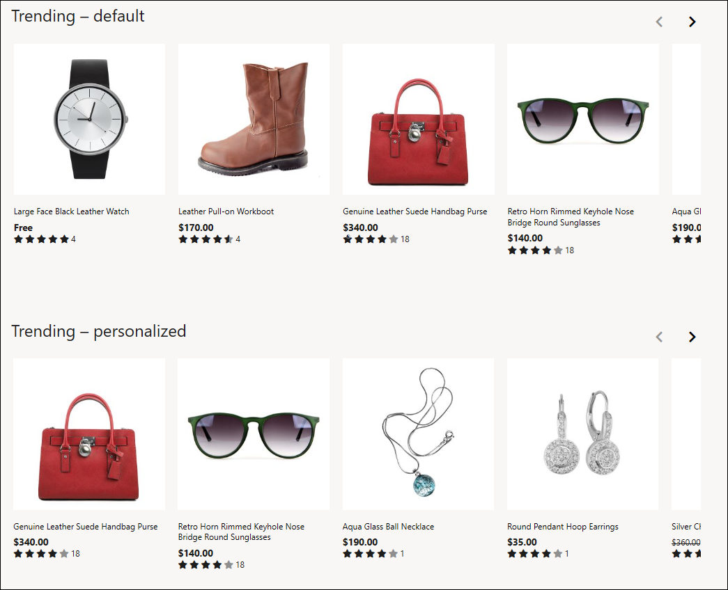 Screenshot of applying personalization.