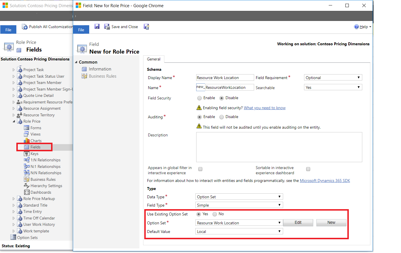 Adding Resource Work Location to Role Price.