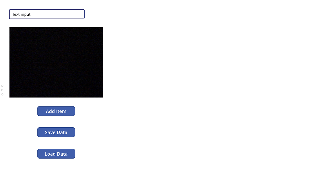 App again running with no items added.