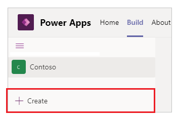 Select Create from the environment list Select Create from the environment list.