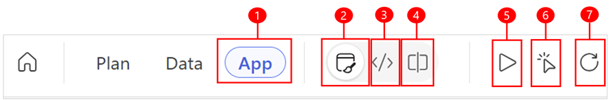 Menu option in the App area