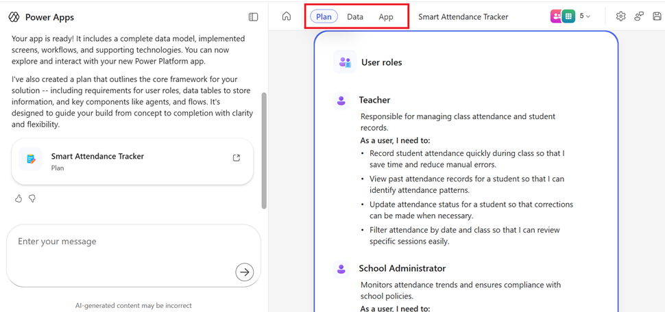 view plan, data, and app 
