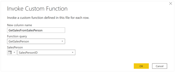 Invoke custom function window