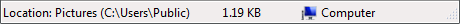 screen shot of a 'location' status bar