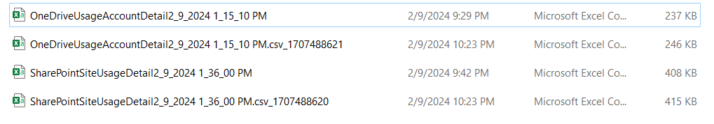 Capture d’écran montrant la liste des URL de site incluses dans le rapport d’utilisation.