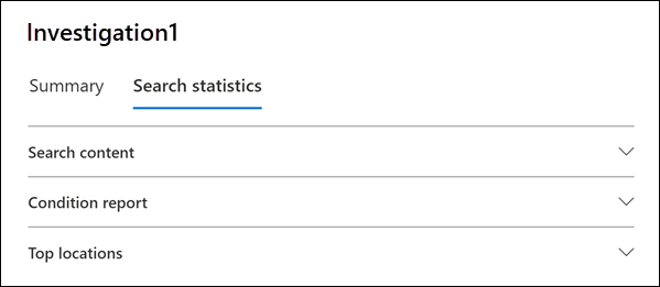 Onglet Statistiques de la recherche.