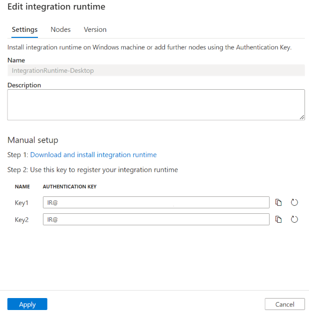 modifier les détails du runtime d’intégration.