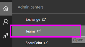 Choisissez l’administrateur Teams.