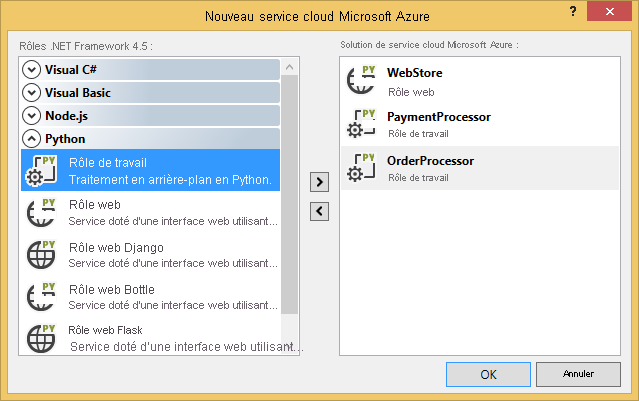 Azure Cloud Service Dialog