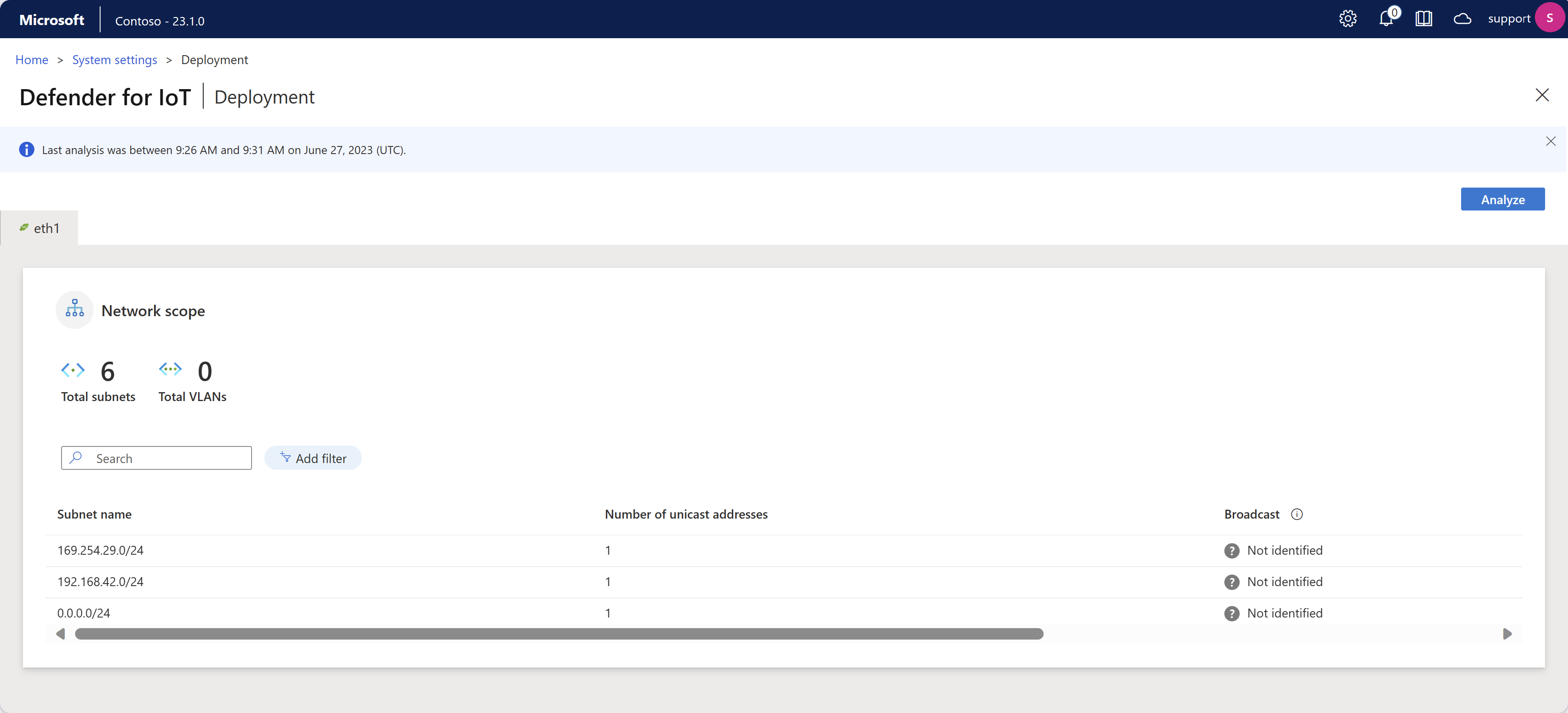 Screenshot of the Deployment settings page.